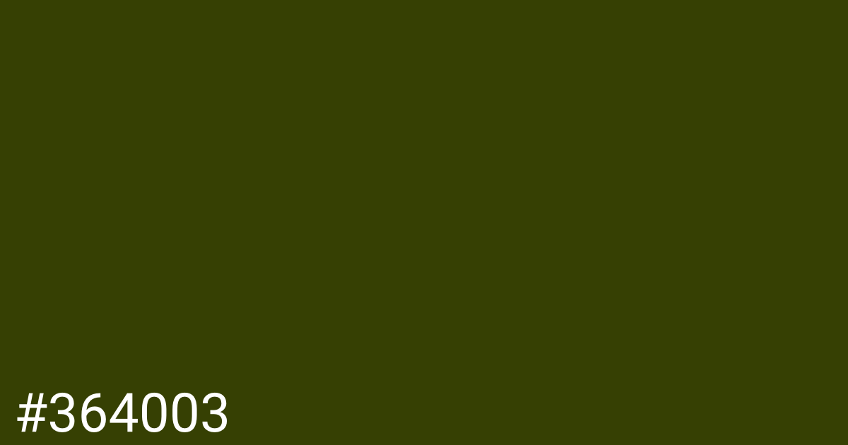 Hex color #364003 graphic