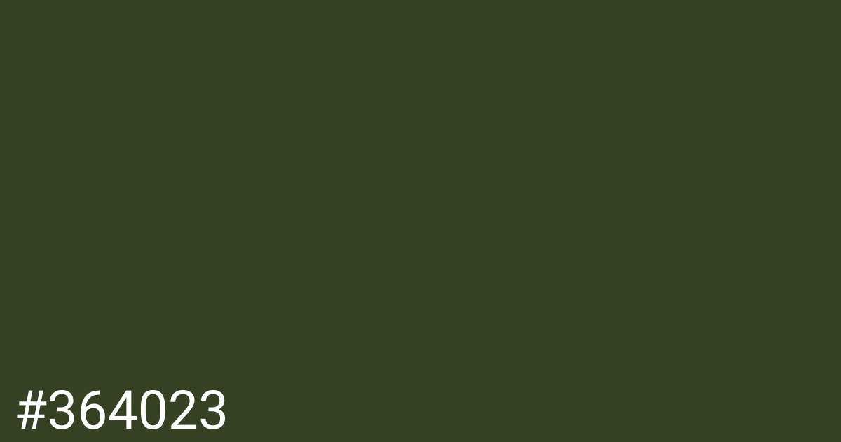 Hex color #364023 graphic