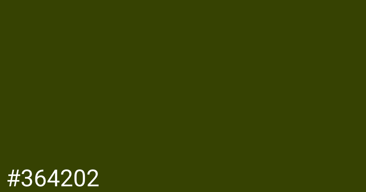 Hex color #364202 graphic