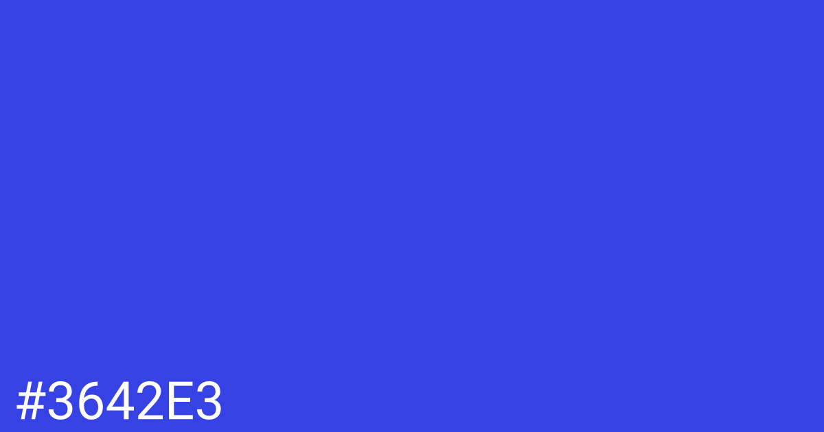 Hex color #3642e3 graphic