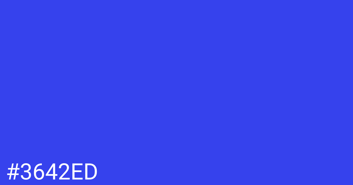 Hex color #3642ed graphic