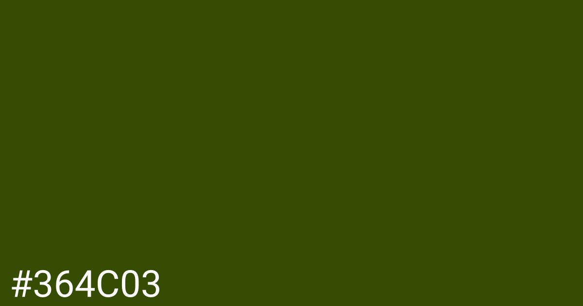 Hex color #364c03 graphic