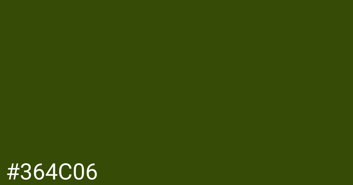Hex color #364c06 graphic