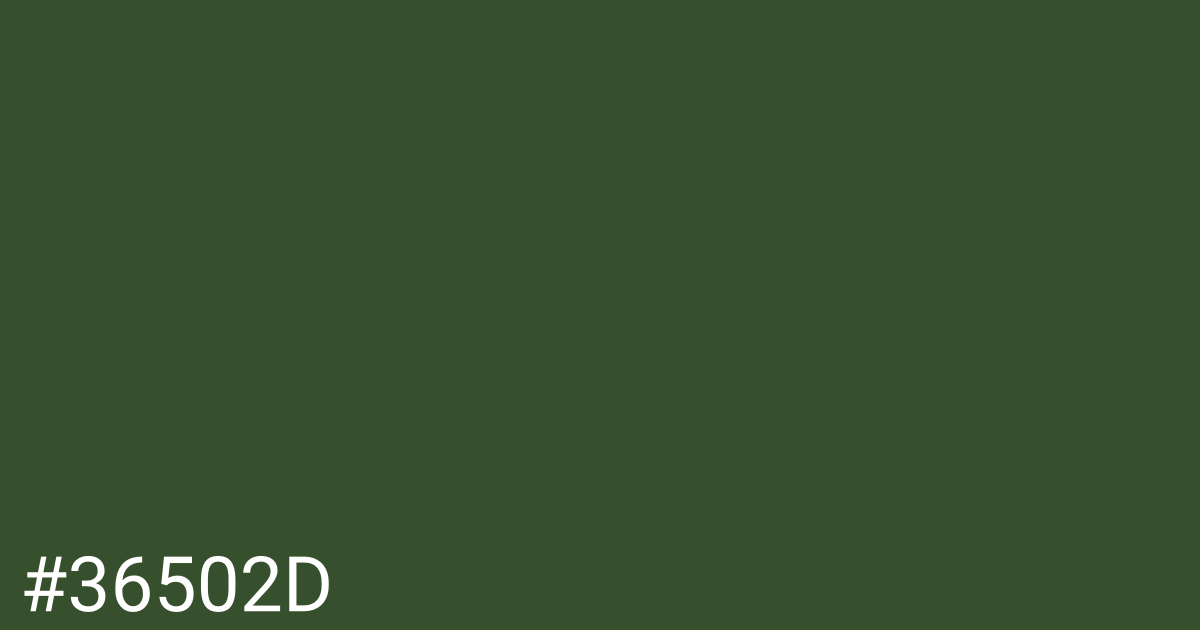 Hex color #36502d graphic