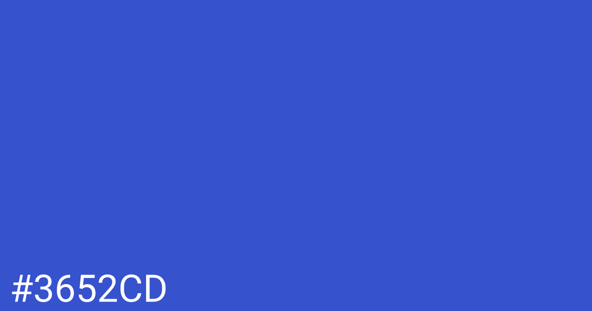 Hex color #3652cd graphic