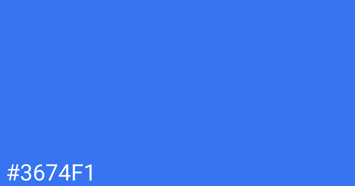 Hex color #3674f1 graphic