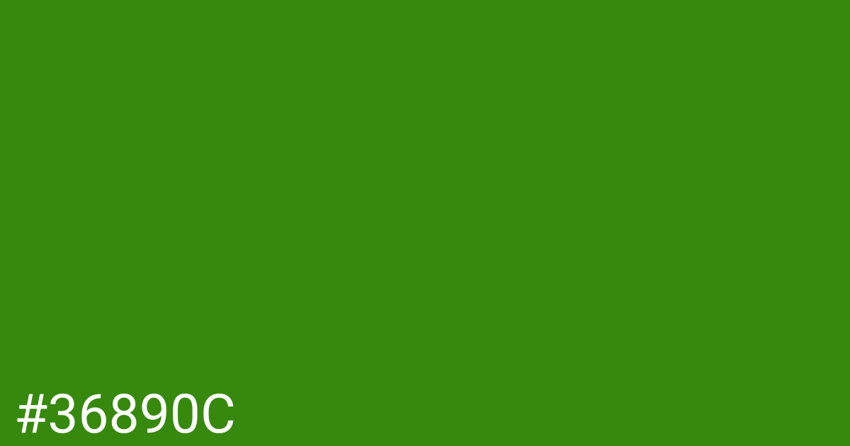 Hex color #36890c graphic
