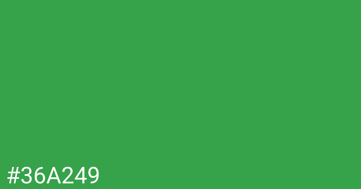 Hex color #36a249 graphic