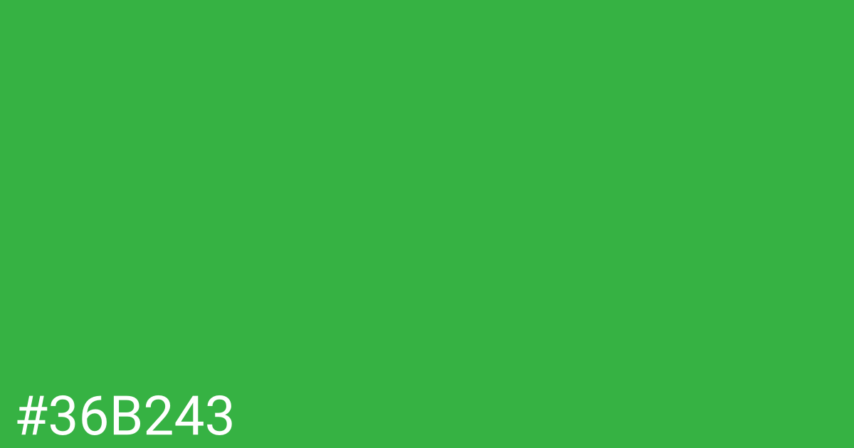 Hex color #36b243 graphic