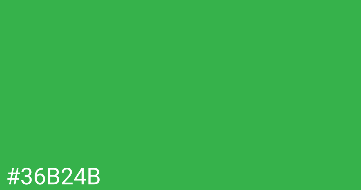 Hex color #36b24b graphic