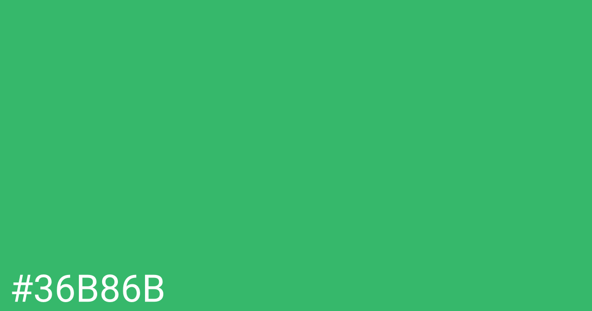 Hex color #36b86b graphic