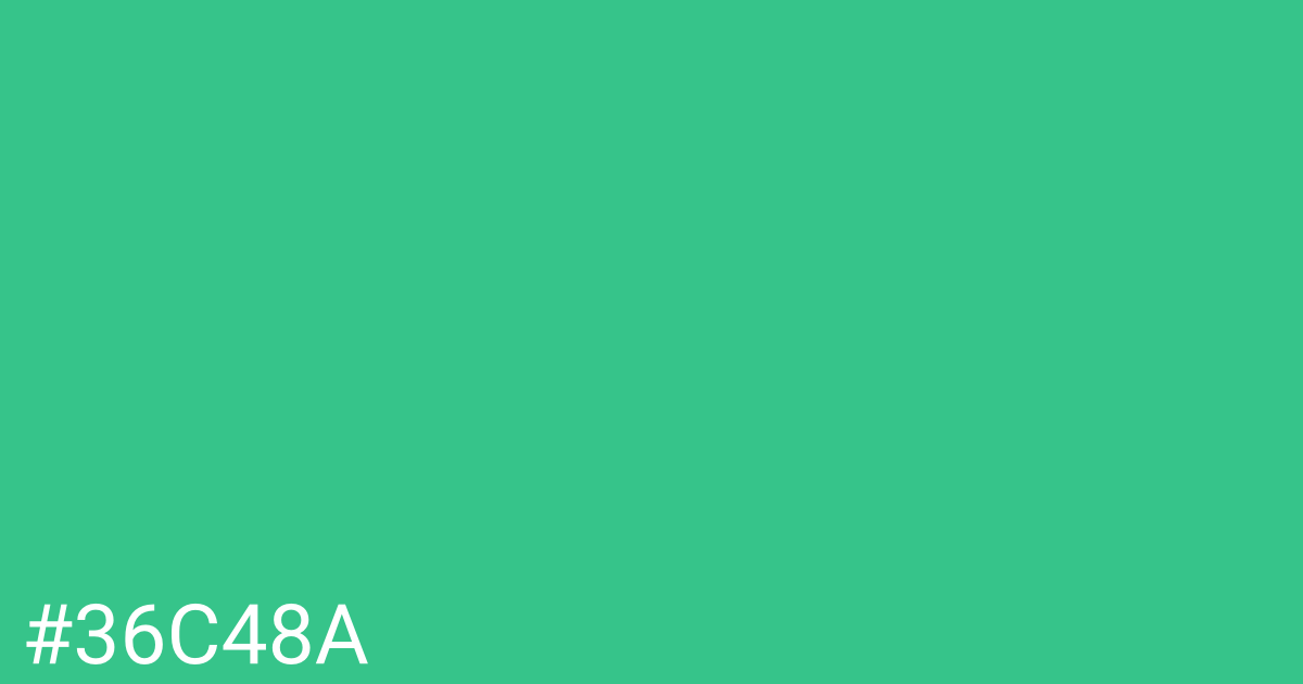 Hex color #36c48a graphic