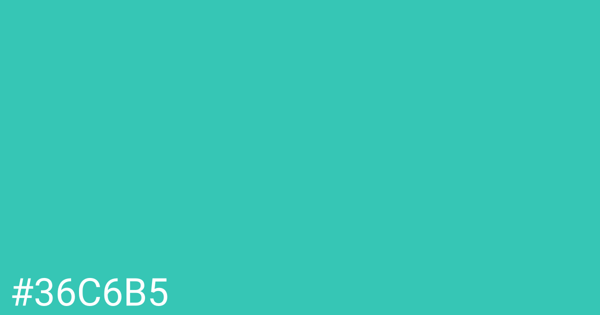 Hex color #36c6b5 graphic