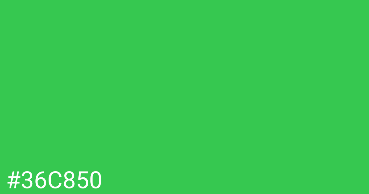 Hex color #36c850 graphic