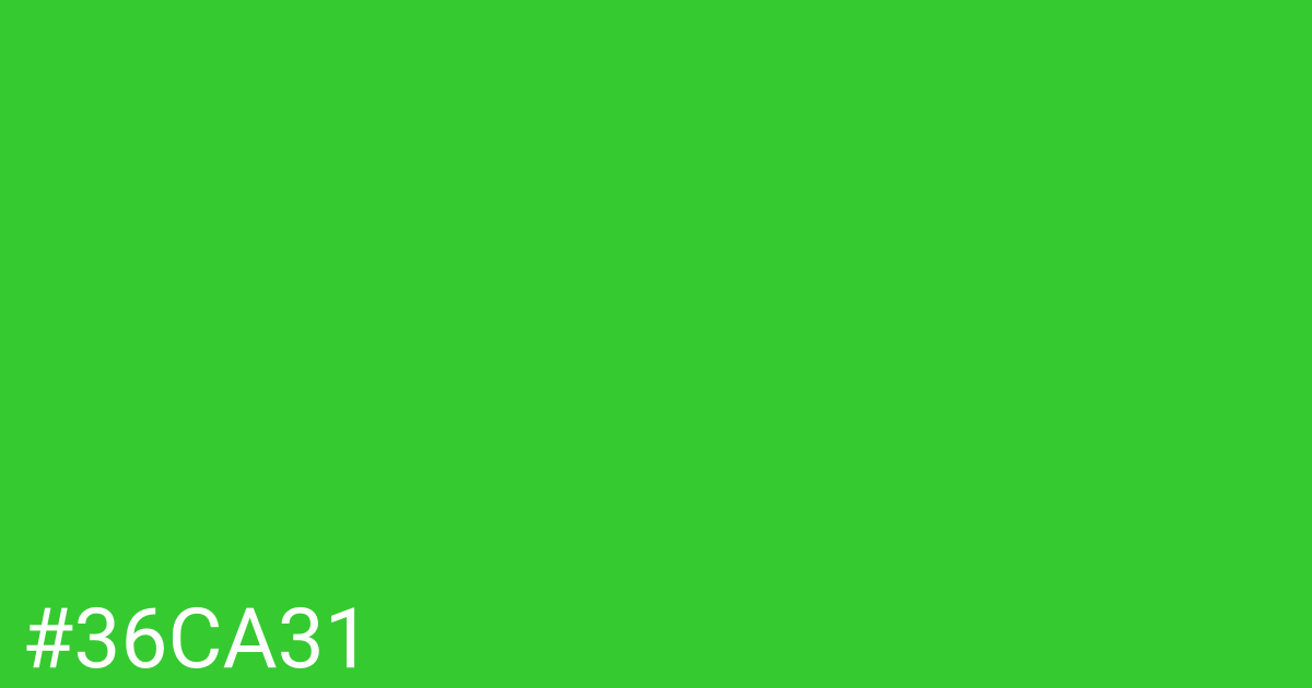 Hex color #36ca31 graphic