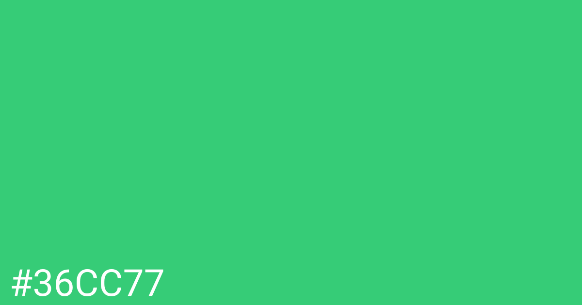Hex color #36cc77 graphic