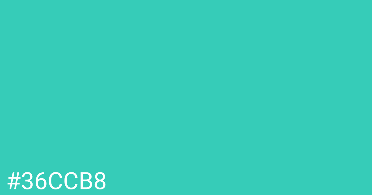 Hex color #36ccb8 graphic