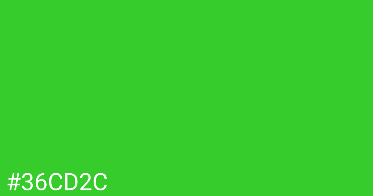 Hex color #36cd2c graphic