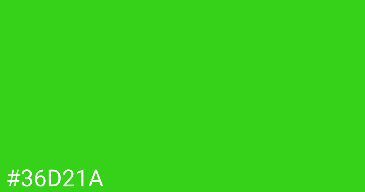 Hex color #36d21a graphic