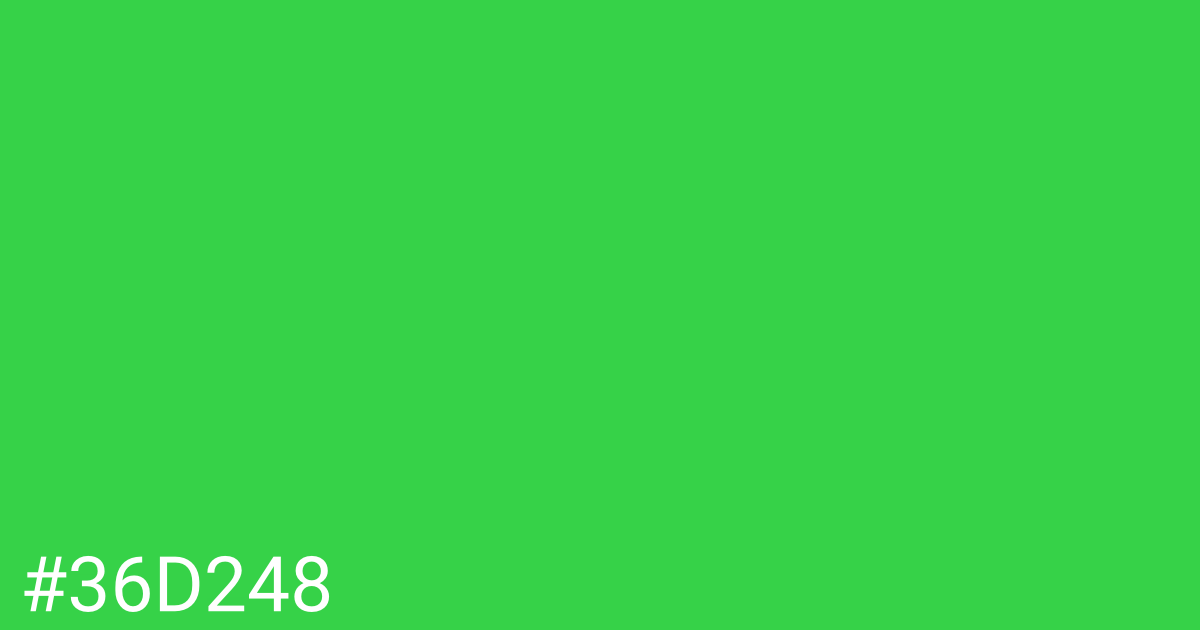 Hex color #36d248 graphic