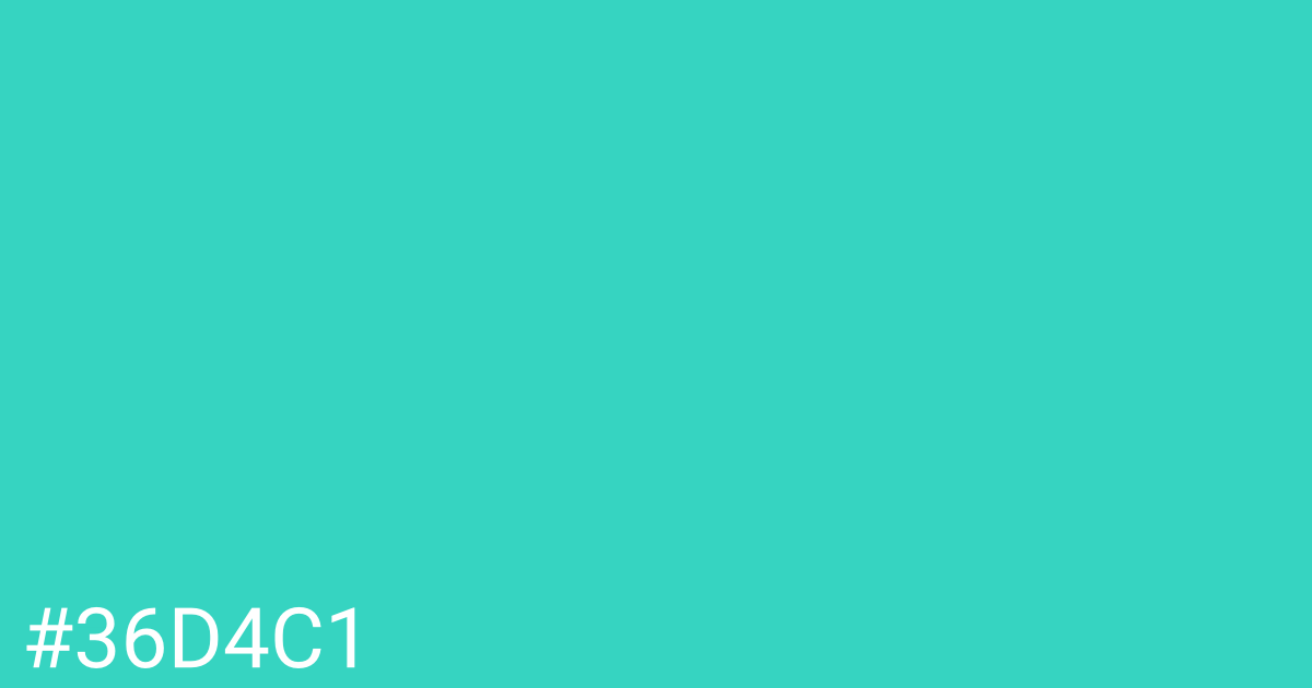 Hex color #36d4c1 graphic