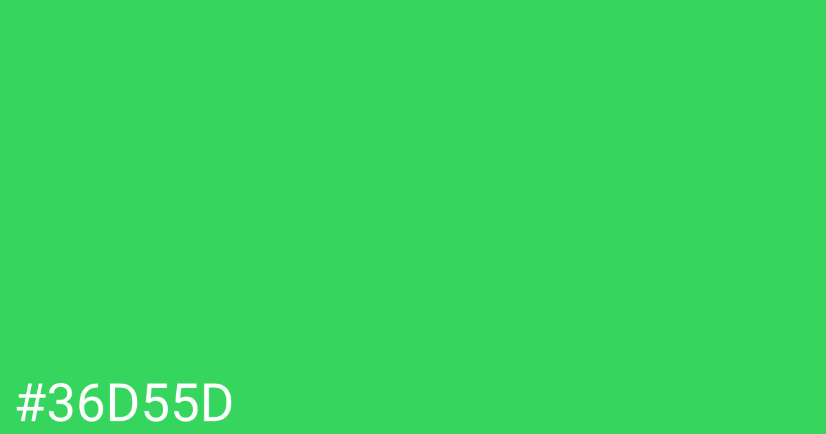 Hex color #36d55d graphic