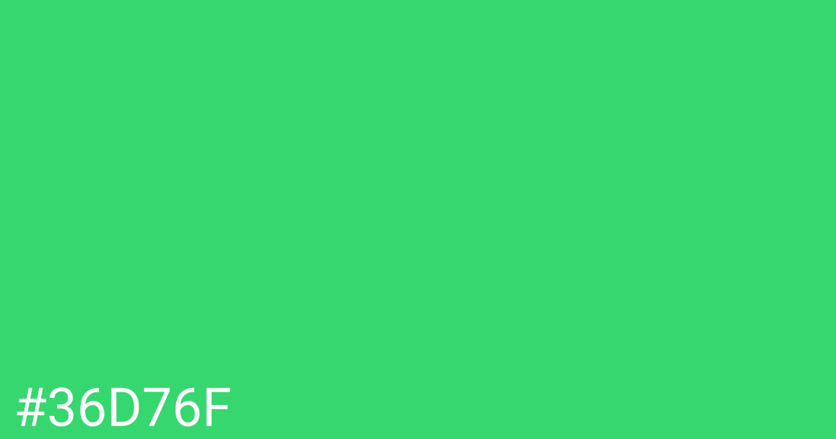 Hex color #36d76f graphic