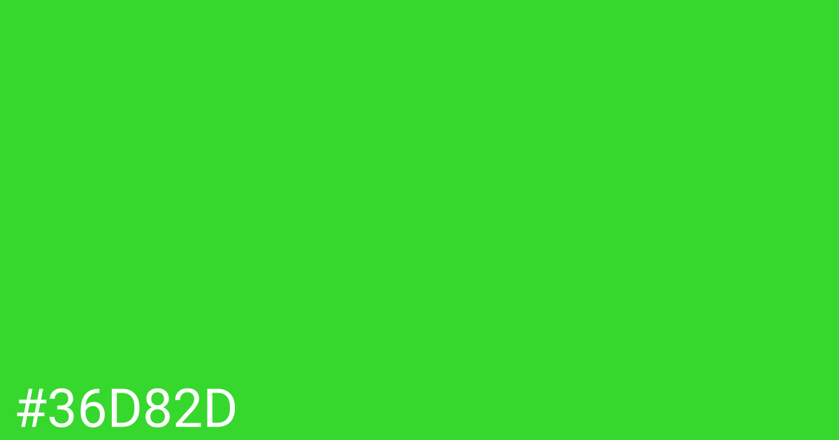 Hex color #36d82d graphic