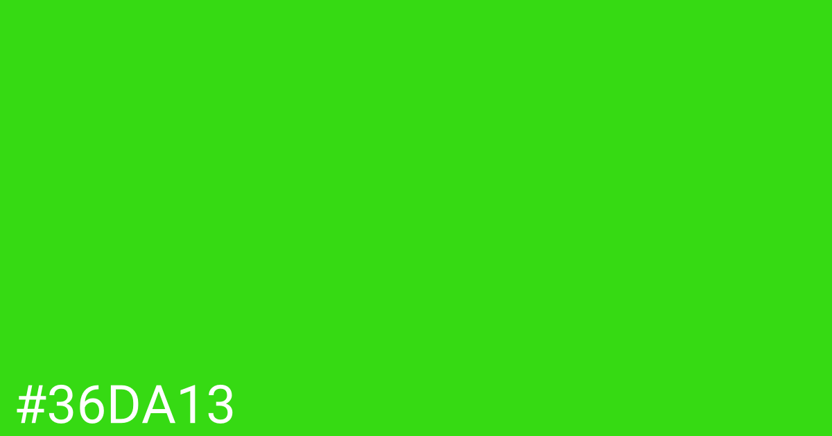 Hex color #36da13 graphic