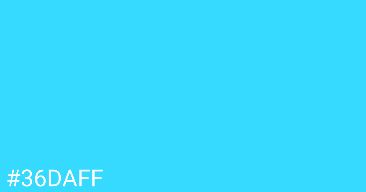 Hex color #36daff graphic