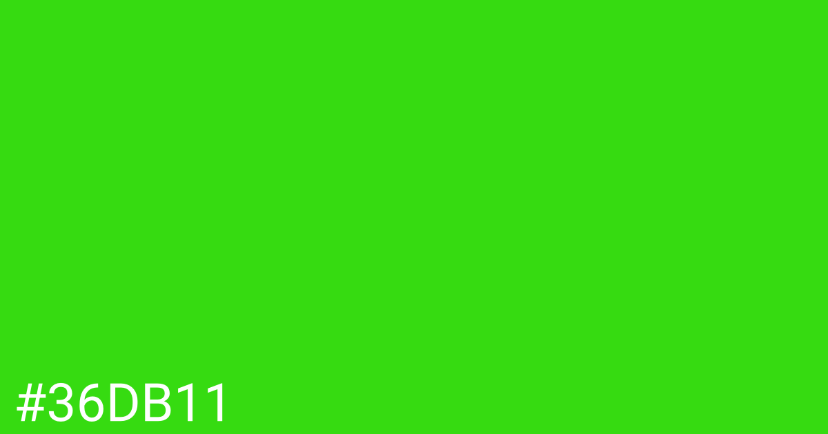 Hex color #36db11 graphic