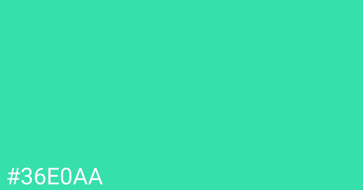 Hex color #36e0aa graphic