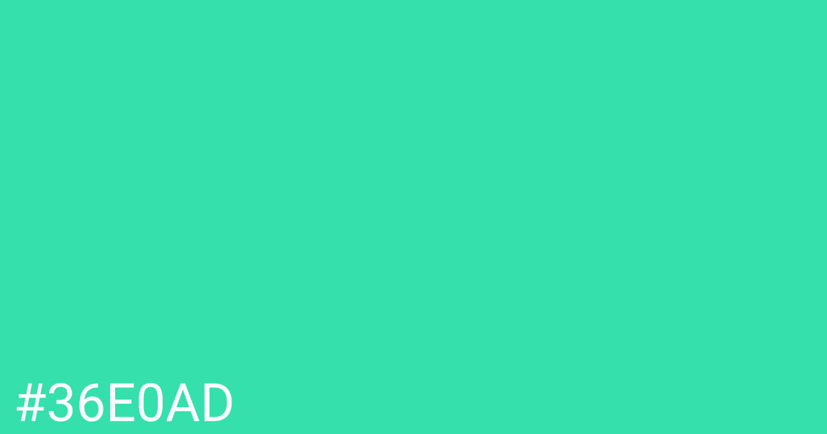 Hex color #36e0ad graphic