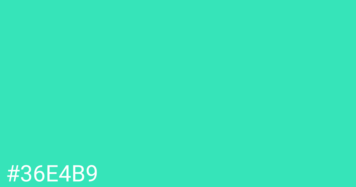 Hex color #36e4b9 graphic