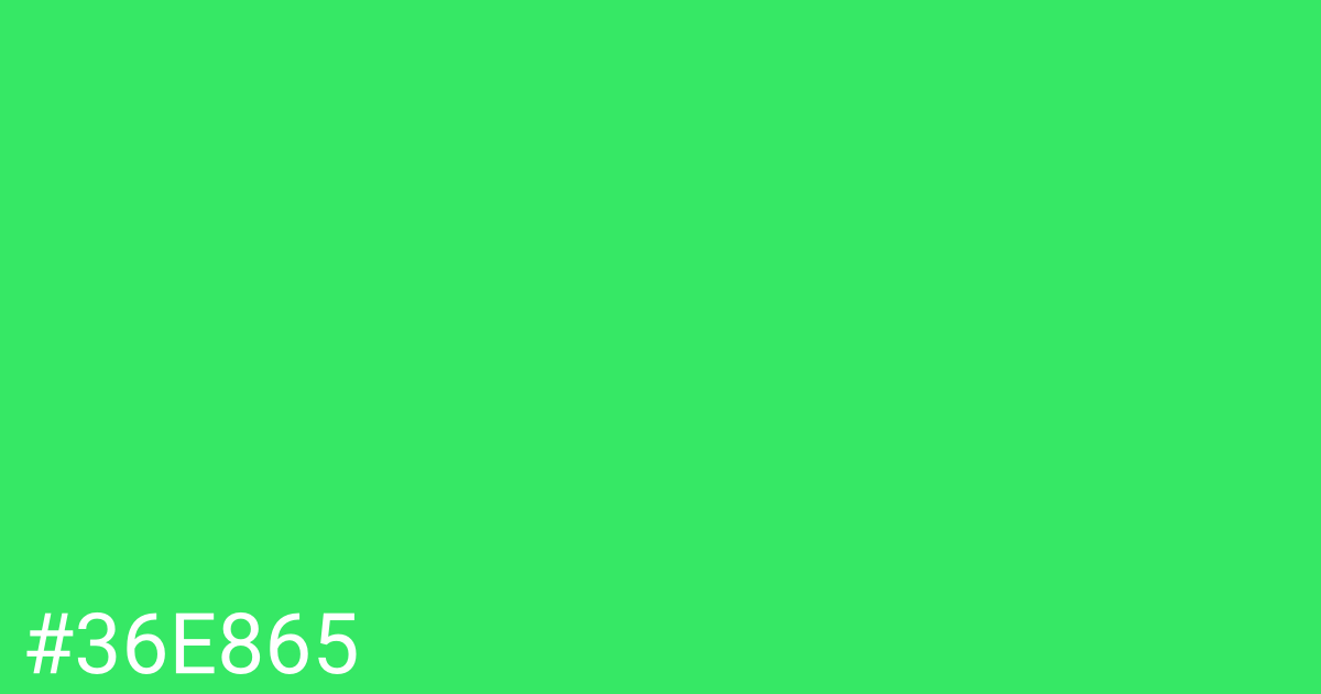 Hex color #36e865 graphic