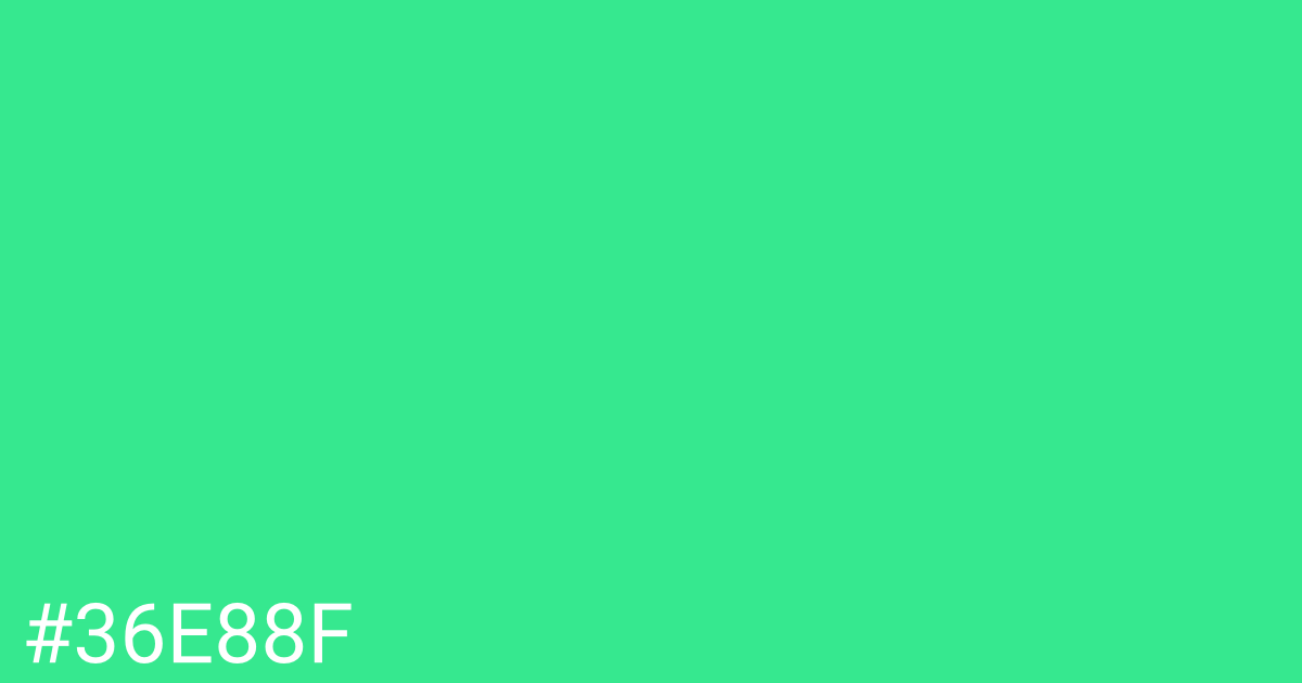 Hex color #36e88f graphic