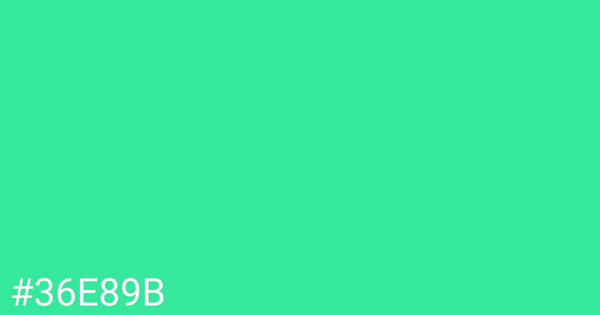 Hex color #36e89b graphic