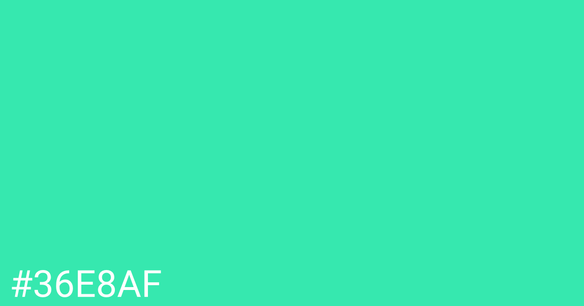 Hex color #36e8af graphic