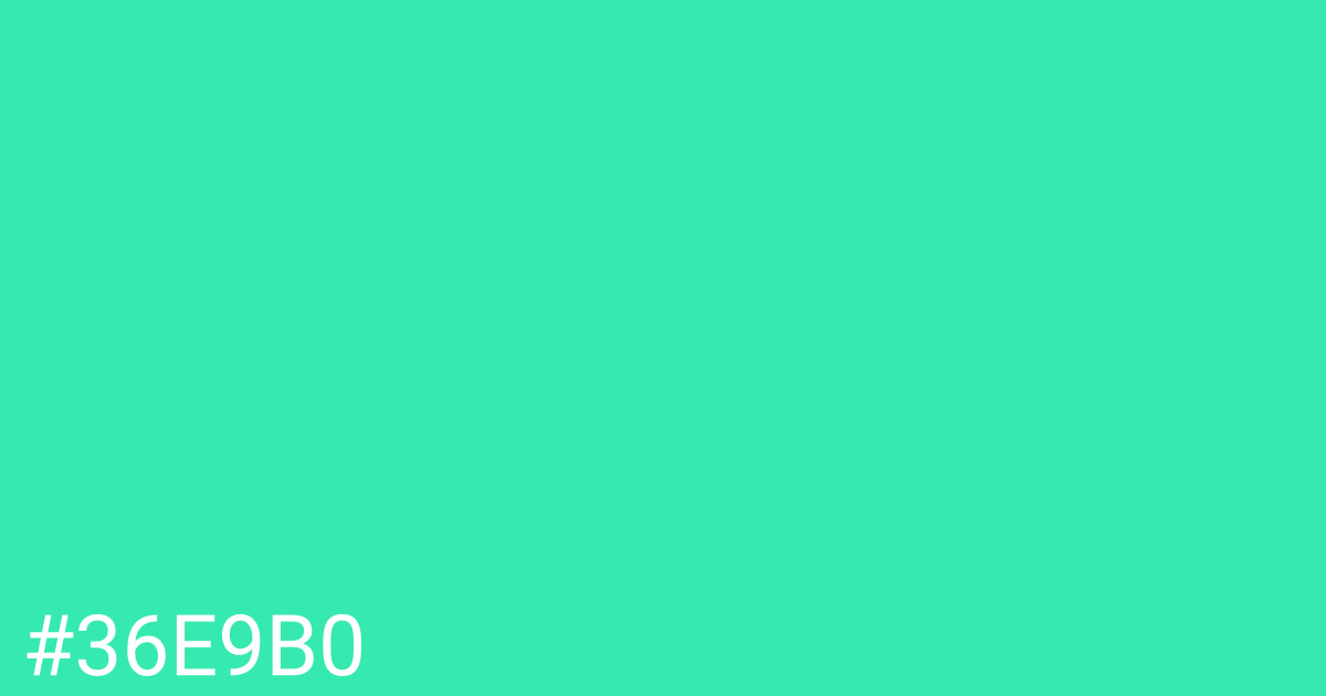 Hex color #36e9b0 graphic