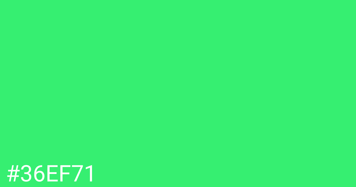 Hex color #36ef71 graphic