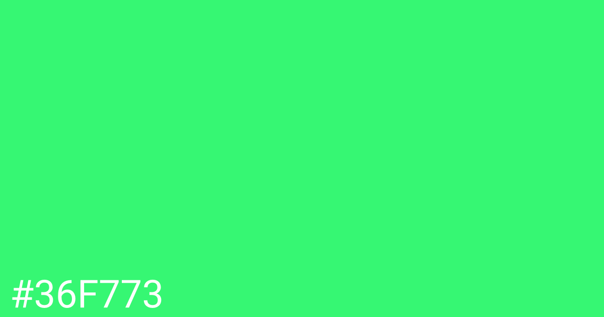 Hex color #36f773 graphic