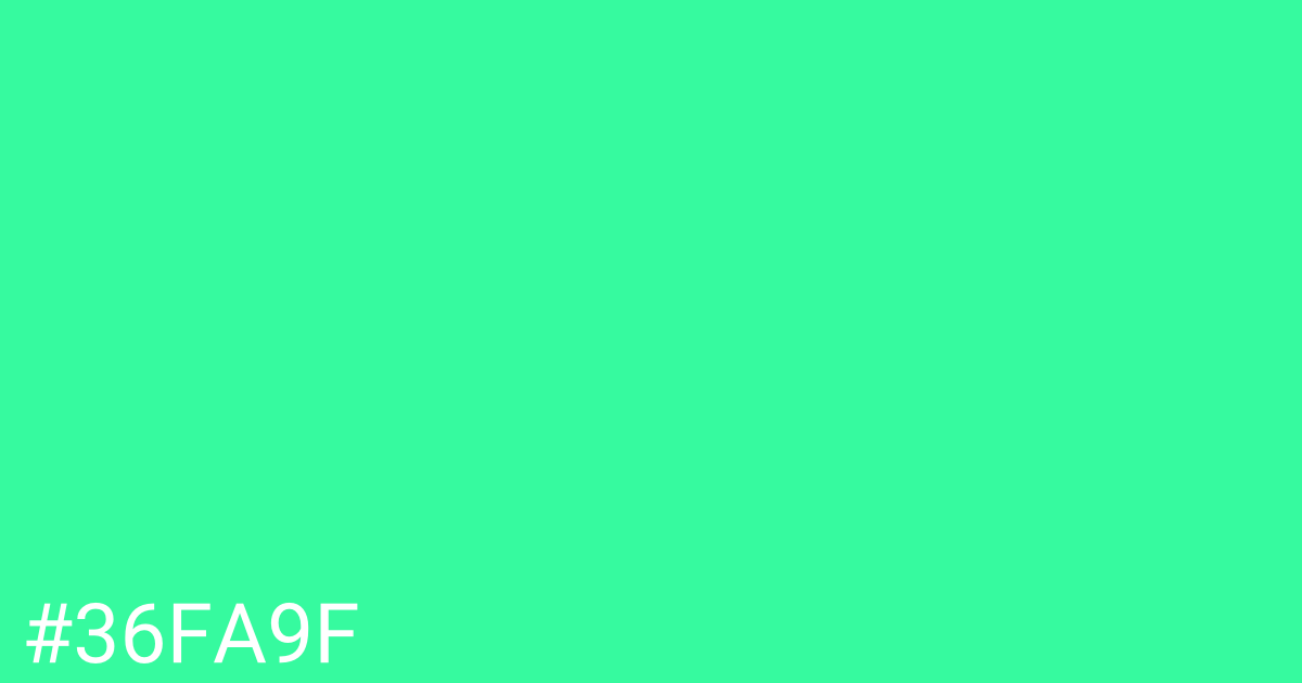 Hex color #36fa9f graphic