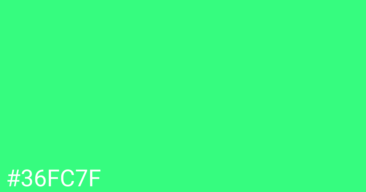 Hex color #36fc7f graphic