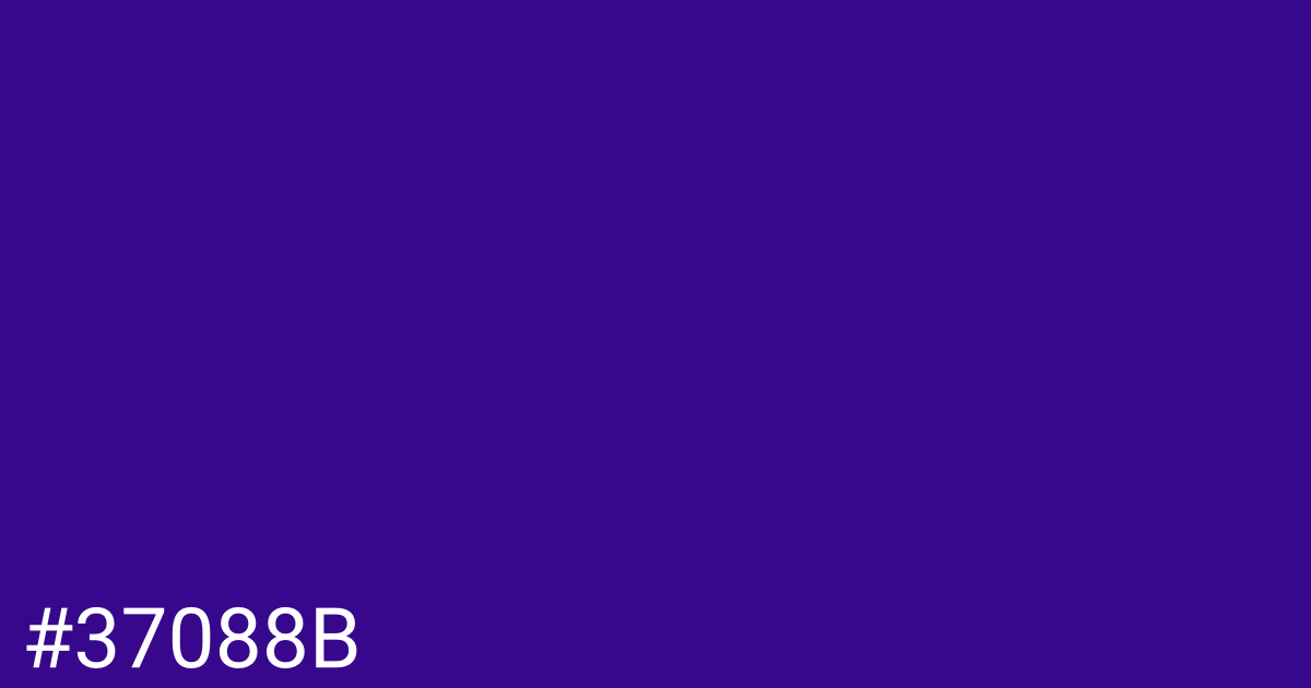 Hex color #37088b graphic