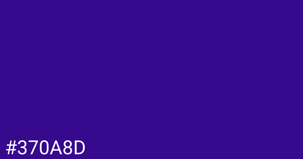 Hex color #370a8d graphic