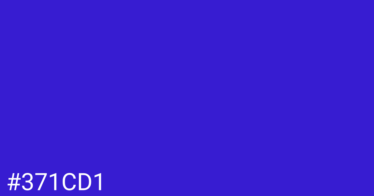 Hex color #371cd1 graphic