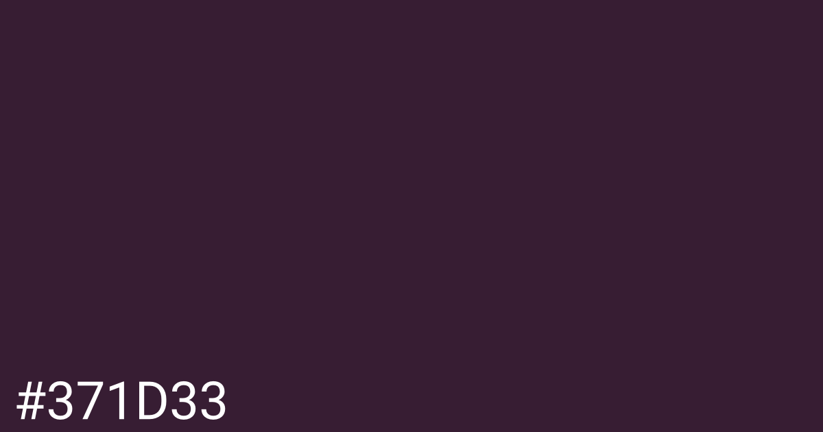 Hex color #371d33 graphic