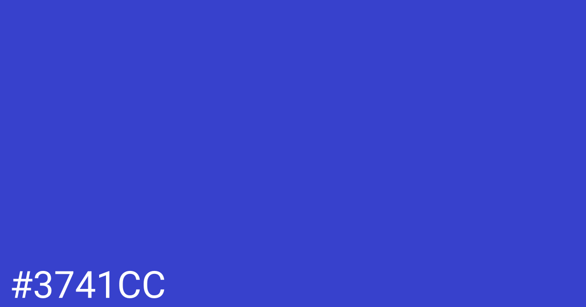 Hex color #3741cc graphic