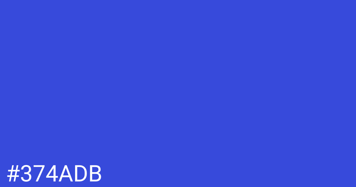 Hex color #374adb graphic