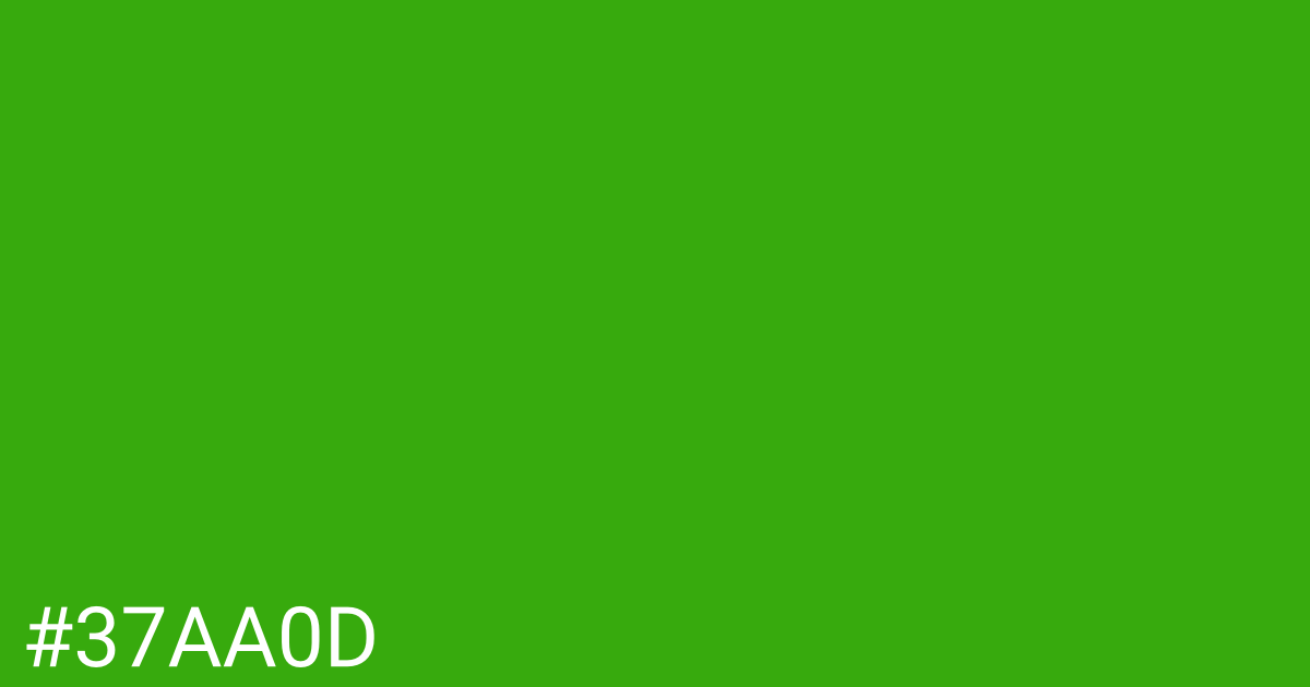 Hex color #37aa0d graphic